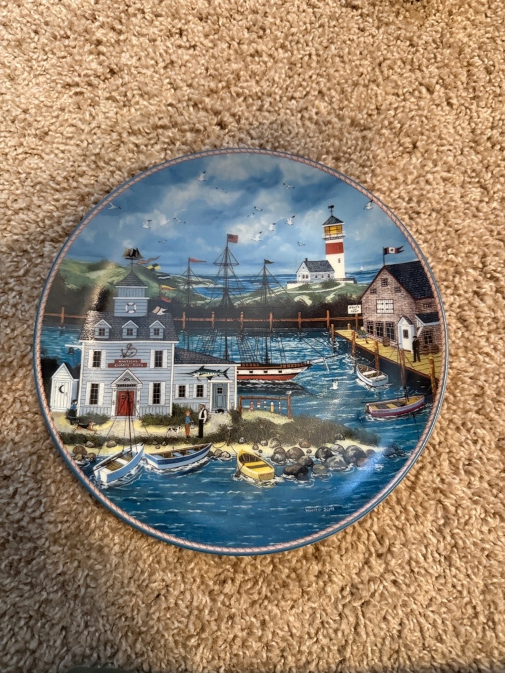 Vintage Bradford Exchange | Peaceful Harbor Jane Wooster Scott Decorative Plate - Picture 1 of 5